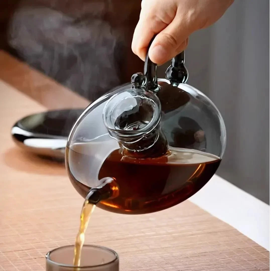 Explosion Resistant Glass Teapot Set with Heat Resistant Teacup 500ml