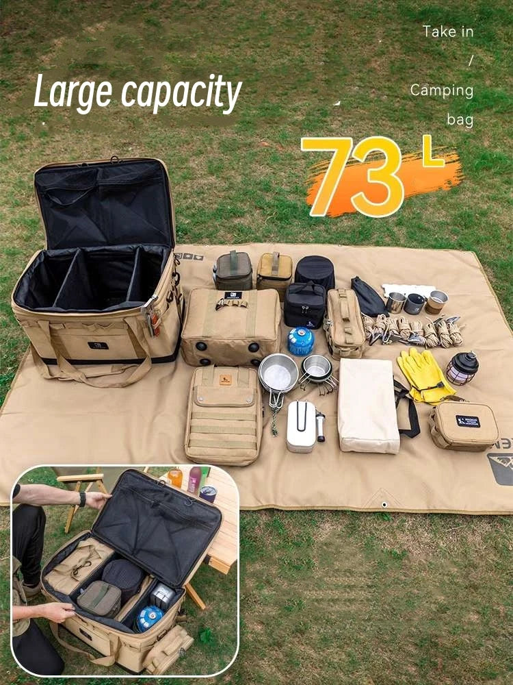 73 L Outdoor Large-Capacity Camping Equipment Storage Bag Folding Portable Stove Cooker Tool Storage Bag