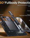 For Z Fold 6 Case with Secure Card Holder Sliding Camera Cover Rugged Hinge Protection Wallet Phone Case Glass Screen Protector