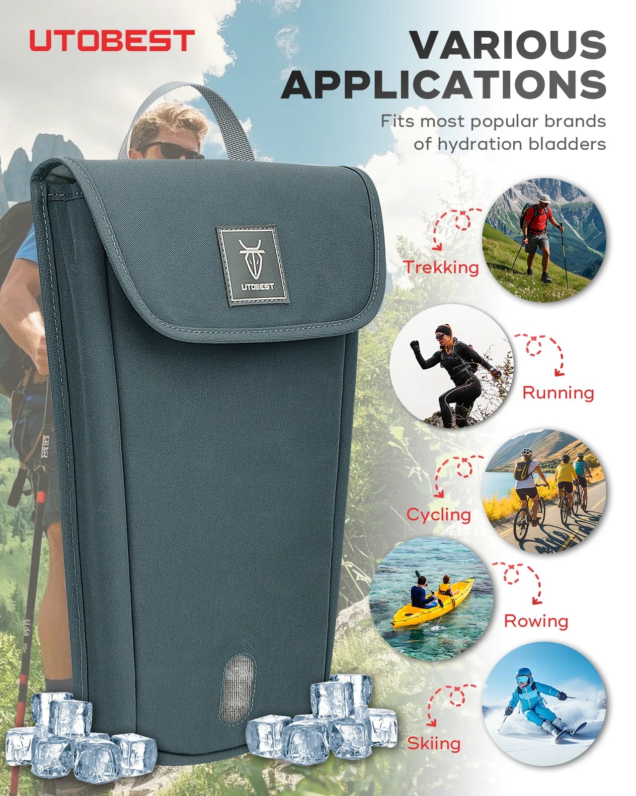 Hydration Bladder Insulation Insulated Cooler Bag Thermal Insulation Bag for Hiking Camping