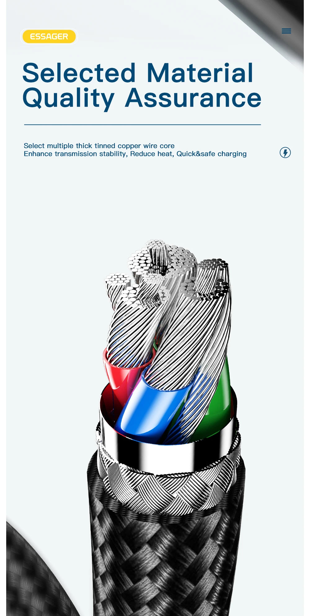 120W USB-A to Type-C Super Fast Charging Cable (6A)