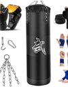 100/120cm Unfilled Heavy Punching Bag Professional Boxing Sandbag with Hanging Accessorie for MMA Muay Thai Kickboxing Taekwondo