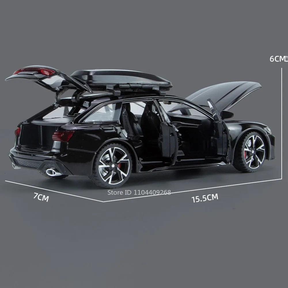 1:32 Scale RS6 RS7 Car Model Toy Alloy Diecast Doors Opened Simulation Sound Light Pull Back Vehicle Models Ornaments Boys Gifts