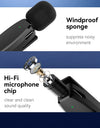 3-in-1 Wireless Lavalier Microphone for iPhone Android PC Computer Camera Real-time Monitoring  Noise Reduction Mic