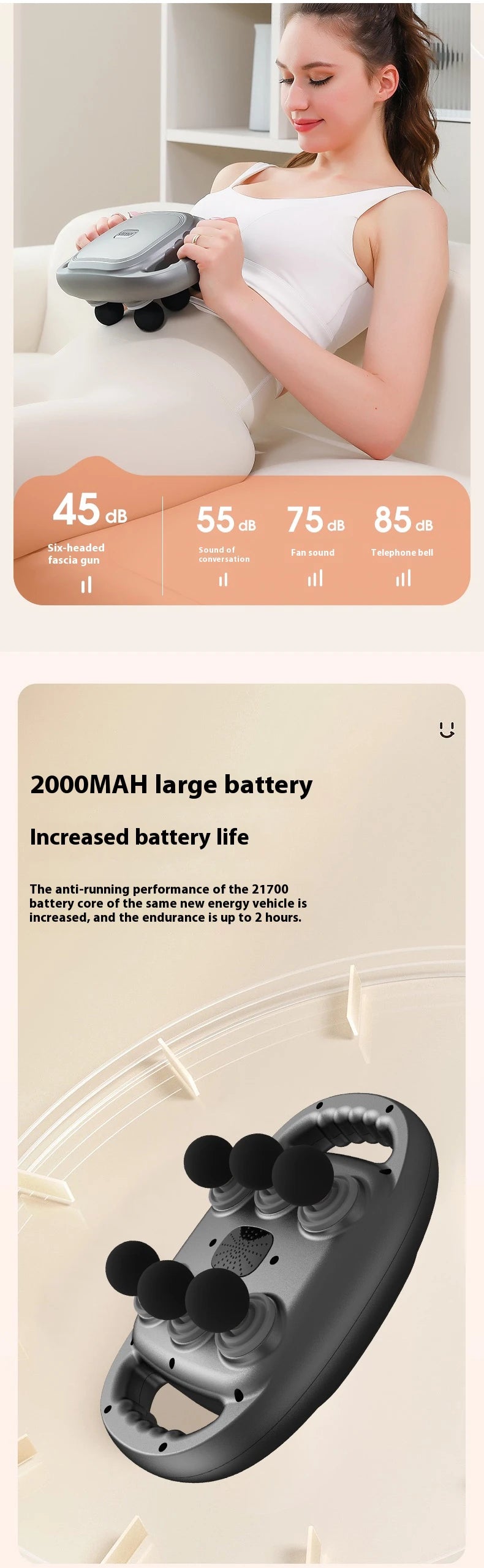 Muscle Massge  for Athletes,Handheld Back Massager，Handheld Deep Tissue Percussion Massager  for Neck,Back,Leg