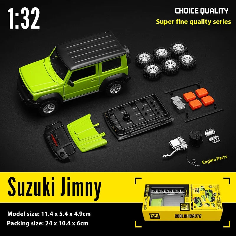 CCA 1:32 Suzuki Jimny Assembly Edition Alloy Diecast Model Assemble Car Toy Ornaments Decorative Trendy Ornament
