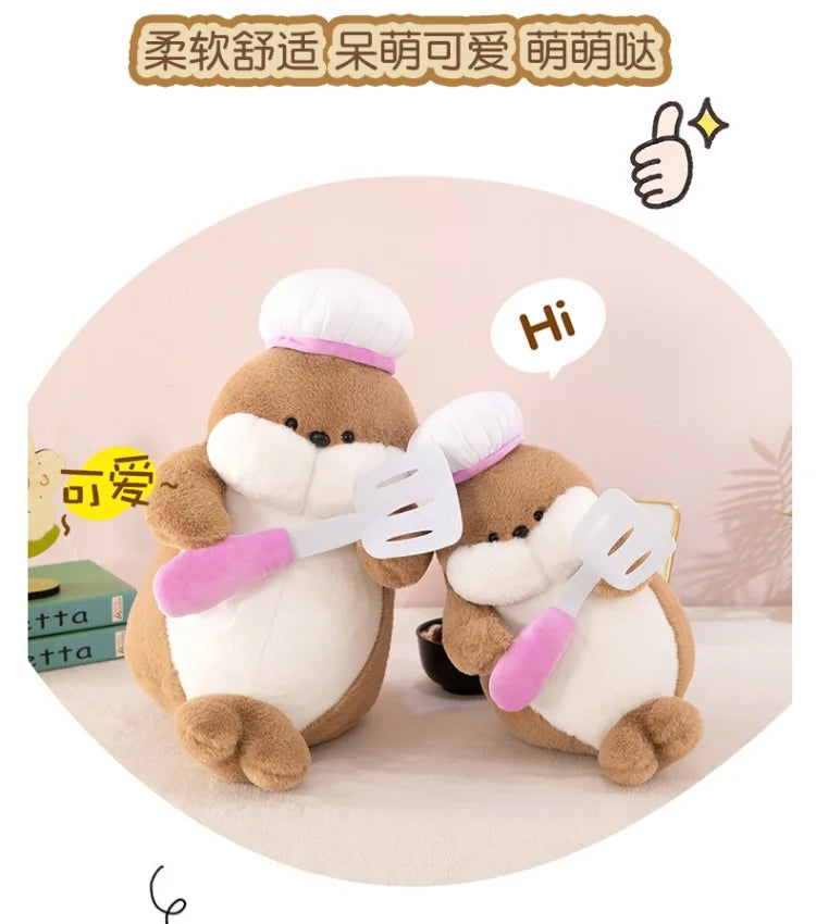 50cm Kawaii Plush Toy Stuffed Doll Anime Chef Seal Cute Large Animal Doll Kids Birthday Gift for Children Plushie Toy