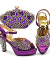 Style Matching Bag and Shoes Set Italian Women Design Shoes Matching Bag Decorated with Rhinestone Luxury Pumps Women