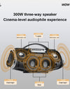 BMTL WOW MAX 300W Powerful Portable Speaker with 2 Wireless Microphones 3-way PA System Support Power Bank AUX/USB/TF/OTG