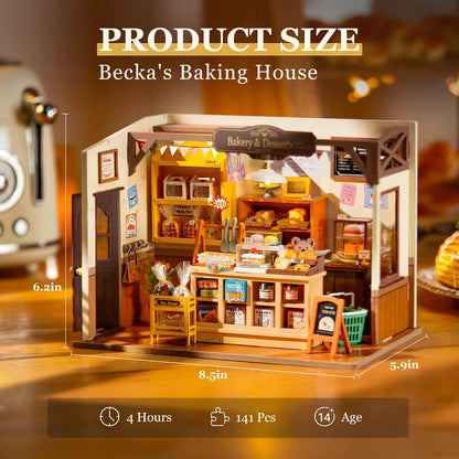 Becka's Baking House 3D Puzzle DIY Miniature Dollhouse Kit