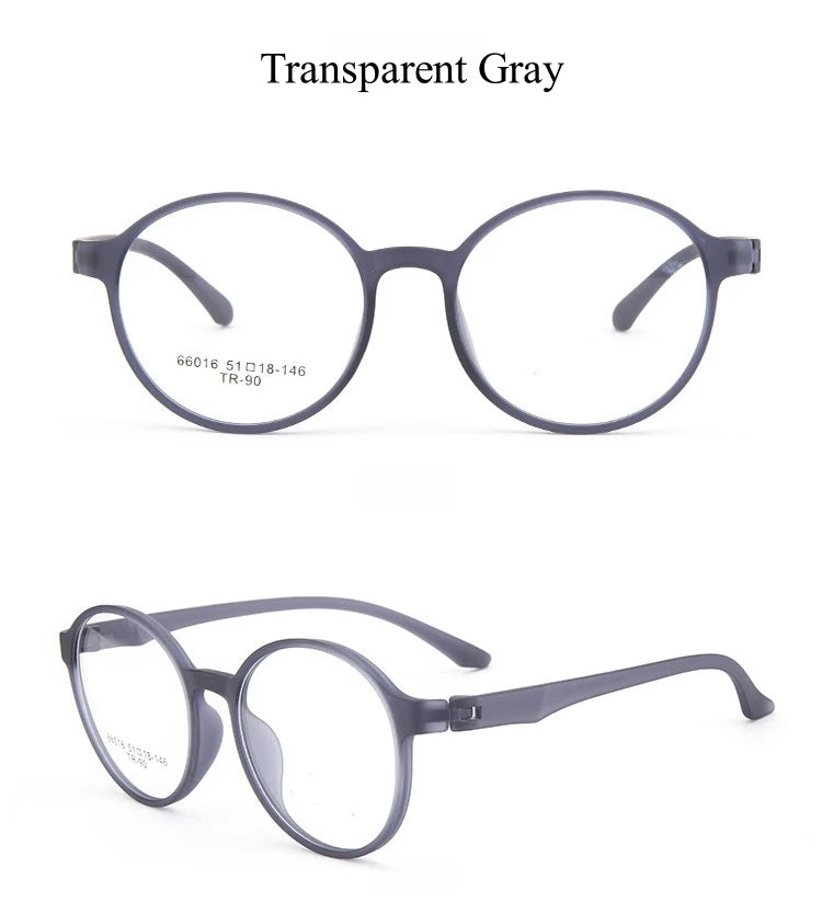 Lightweight Flexible Retro Round Plastic Eyeglasses Frames