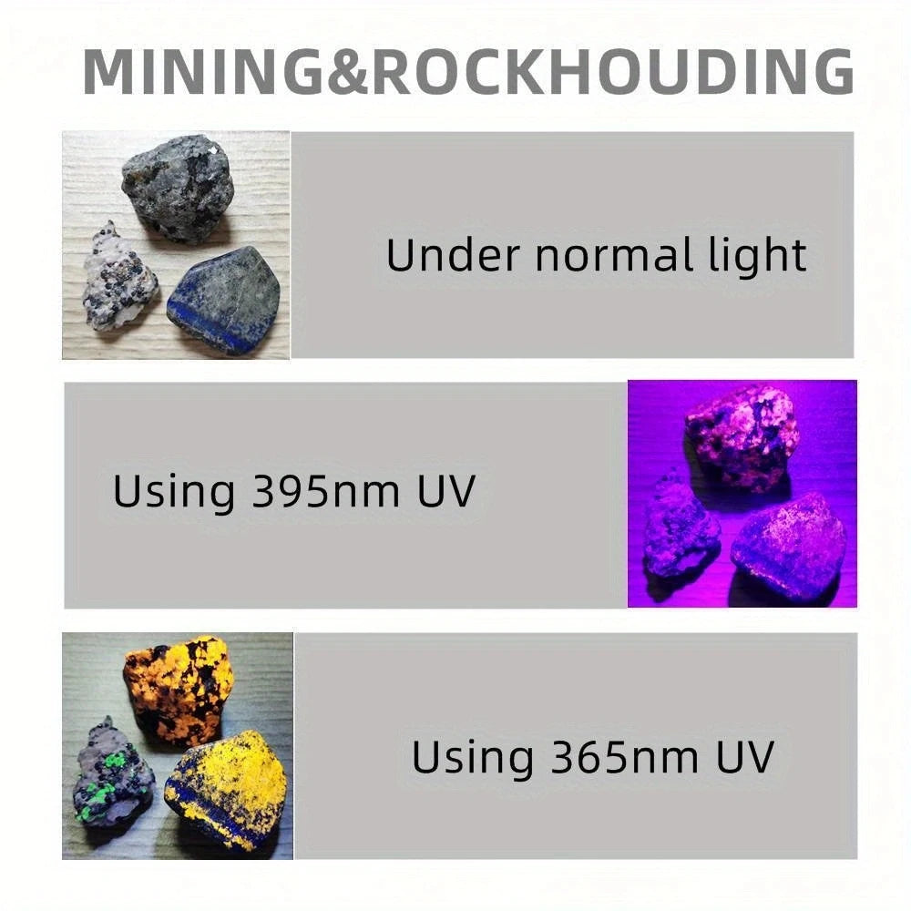 60W 365nm 395nm UV LED Blacklight Flashlight