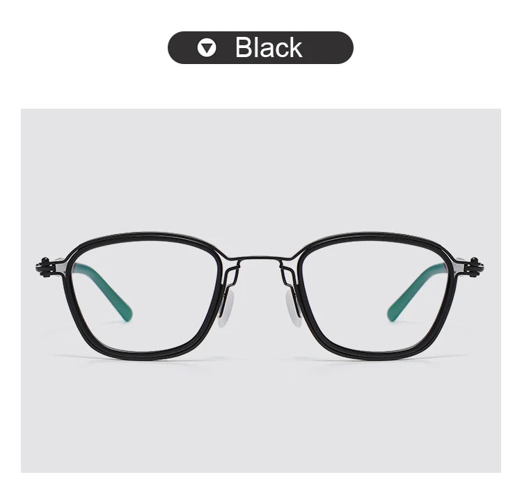 Vintage Square Titanium Acetate Eyeglasses Frame