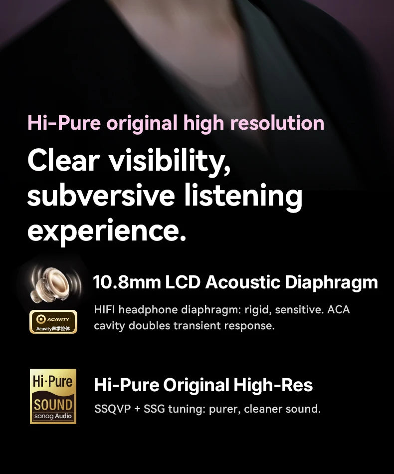 F60 Open Ear 360° Panoramic Sound Headphones Deep Bass Earphones Hi-Pure Original High Lossless Quality Sound Headset