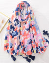 Floral Brand Scarf Luxury Designers New Style Women Elegant Scarves Hug Shawls Pink Purple Scarf Bandana Fashion Design Shawls