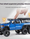 ﻿1:32 Dodge Tyrannosaurus Rex RAM 1500 TRX 6*6 Warlord Alloy Miniature Car Diecast Metal Scale Model Sound ＆ Light Toy Car
