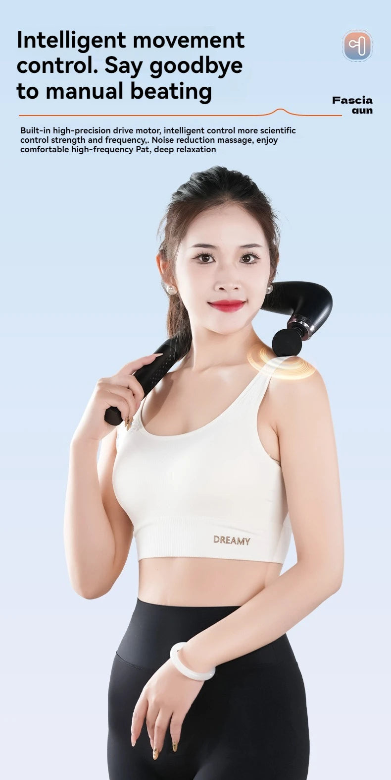 Smart Fascia  Electric Massager Massage Hammer Rechargeable Fascia  Home Handheld Hammer Back Artifact Body  Massager