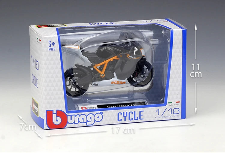 1 18 Scale KTM 1190 RC8 R Diecast Motorcycle Model