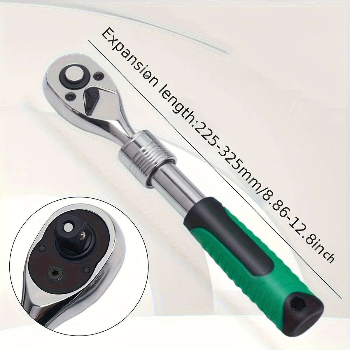 1/4" 3/8" 1/2" Drive Ratchet Handle Wrench 72-Tooth Quick-Release Reversible Extendable Socket Wrench Tool
