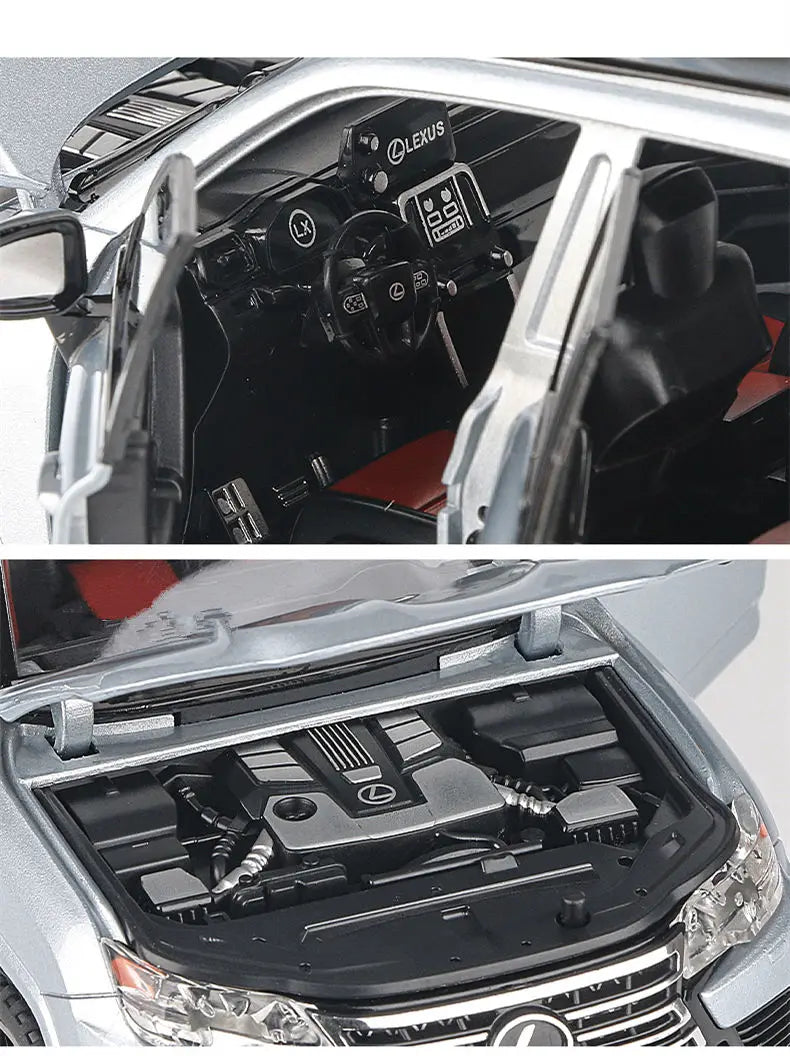 1:24 Lexus LX600 SUV Metal Model Car Toys Alloy Diecast Simulation Offroad Vehicles Sound And Light Cars