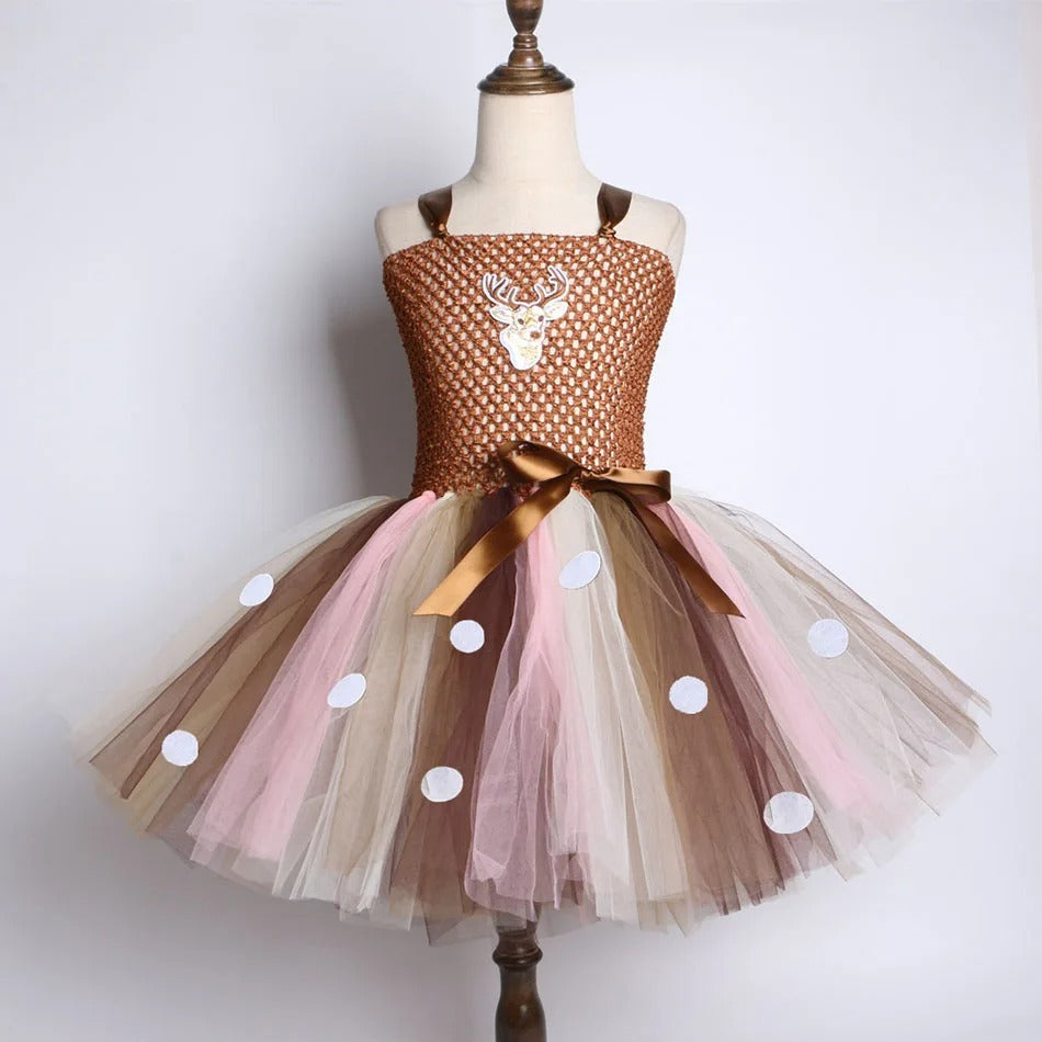 Sparkly Christmas Elf Tutu Dress for Girls Santa Claus Costumes for Kids Birthday Halloween Outfit Children Xmas Holiday Clothes