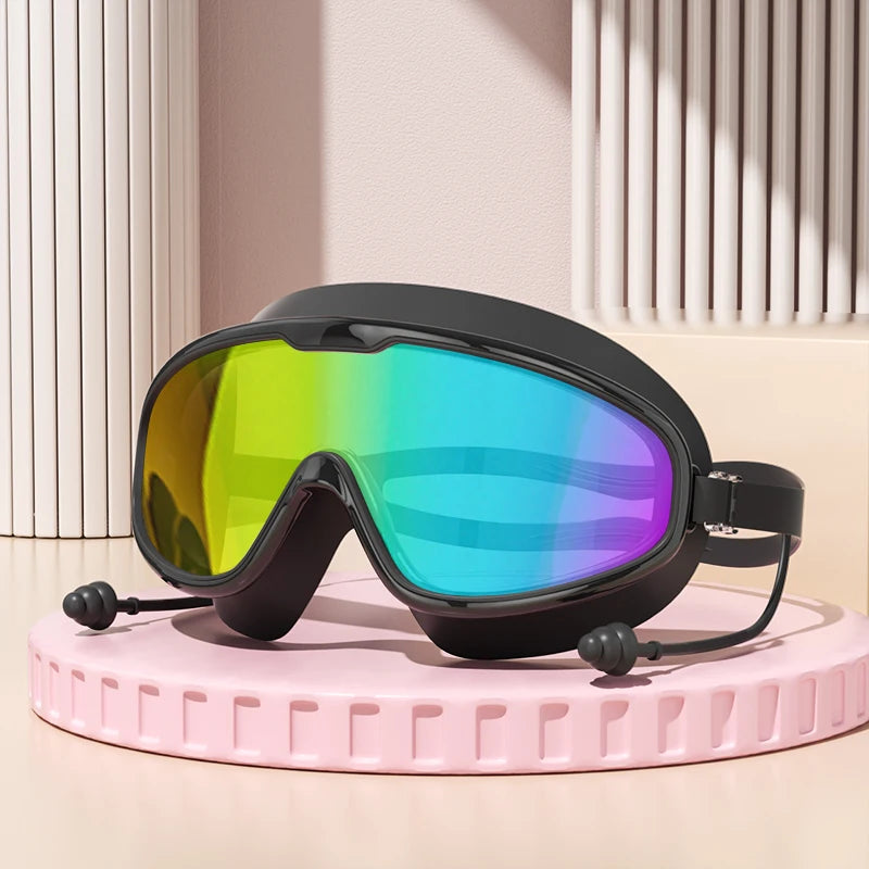 Swimming Goggles Big Frame Swimming Goggles Big Frame HD Wide View Anti-Fog UV Protection Swimming Goggles for No Leaking