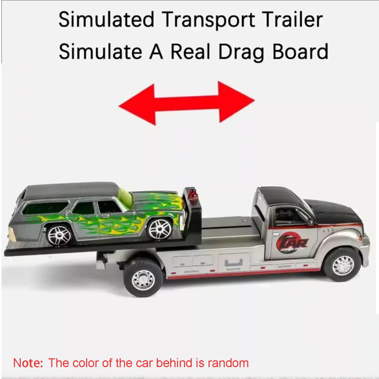 Scale 1:64 Container Alloy Trailer Model Toy Car Diecast Metal Movable Joint Pull Back Rescue Engineering Vehicles Gifts for