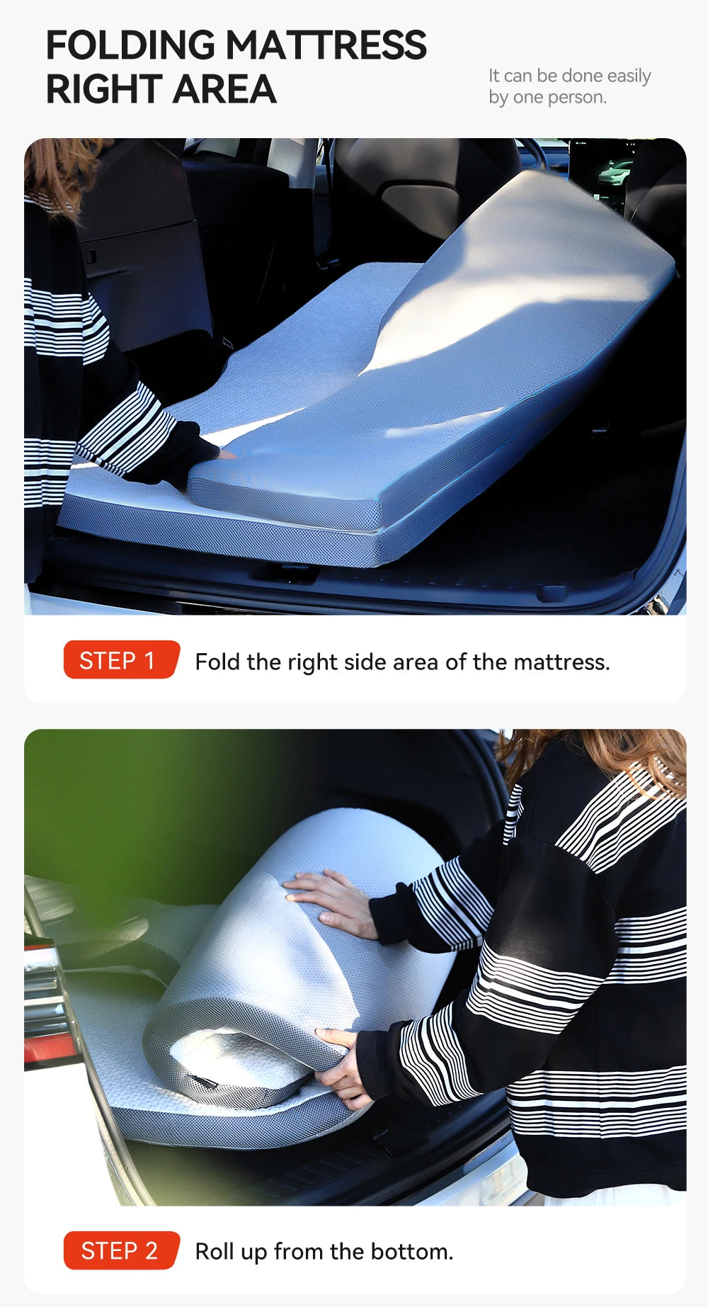Camping Mattress for Tesla Model Y Juniper 2021 2026 Memory Sponge Car Travel Bed Portable Camping Mattress