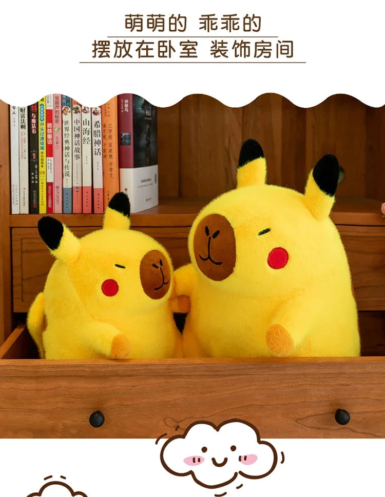30/38/50cm Pokemon Cute Pikachu Capybara Big Szie Plush Toy Kawaii Stuffed Doll Animals Soft Pillow Doll Kids Toys Birthday Gift