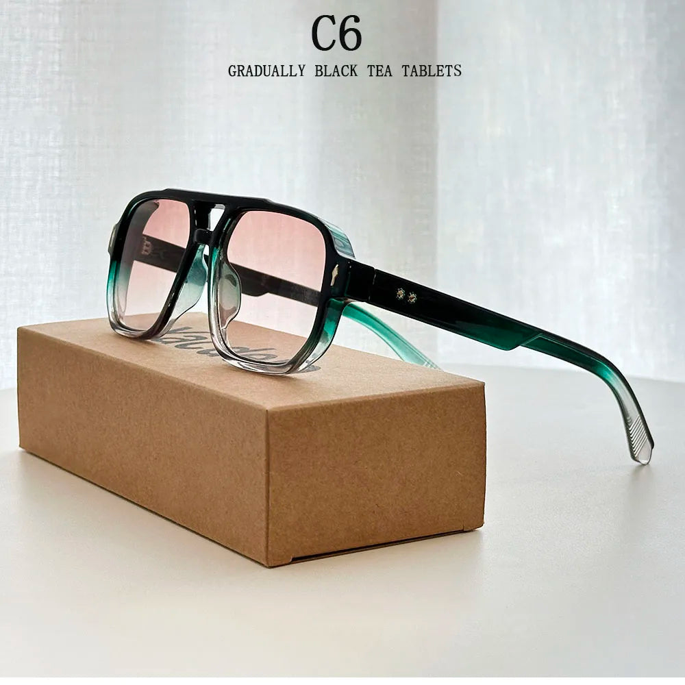 Vintage Square Sunglasses With UV400 Protection