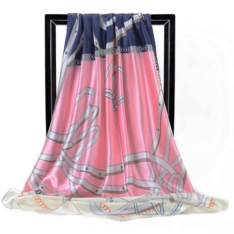 Scarves For Women Print Silk Satin Head Scarf Female Luxury Brand Square Shawl Large Hijab Scarfs