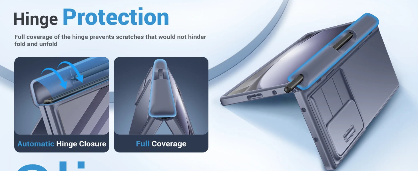 Big Stand For Z Fold 5 Case with Slide Camera Cover Built-in HD Screen Protector Full Body Heavy Duty Shockproof Slim Phone Case