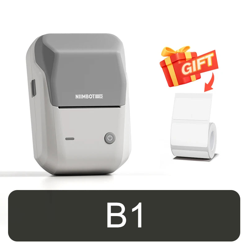B1 Thermal Label Printer, Bluetooth Wireless Sticker Maker 20–50mm, Portable Inkless Barcode & QR Code Label Printer