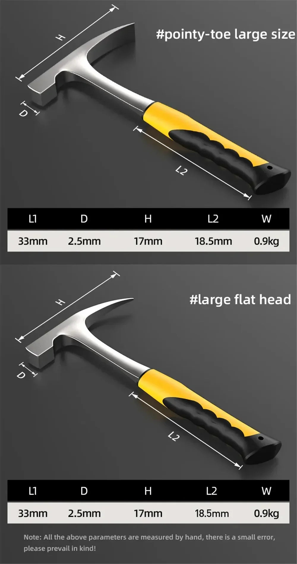 Professional Multifunctional Hand Tool Hammer Camping Hammer High Carbon Steel Geological Hammer Integrated Forging Claw