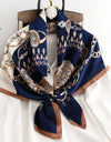 Women Scarf Silk Feeling Hair Neck Square Brand Office bandanna muffler Waiter Flight Attendants Handkerchief Rings wrap