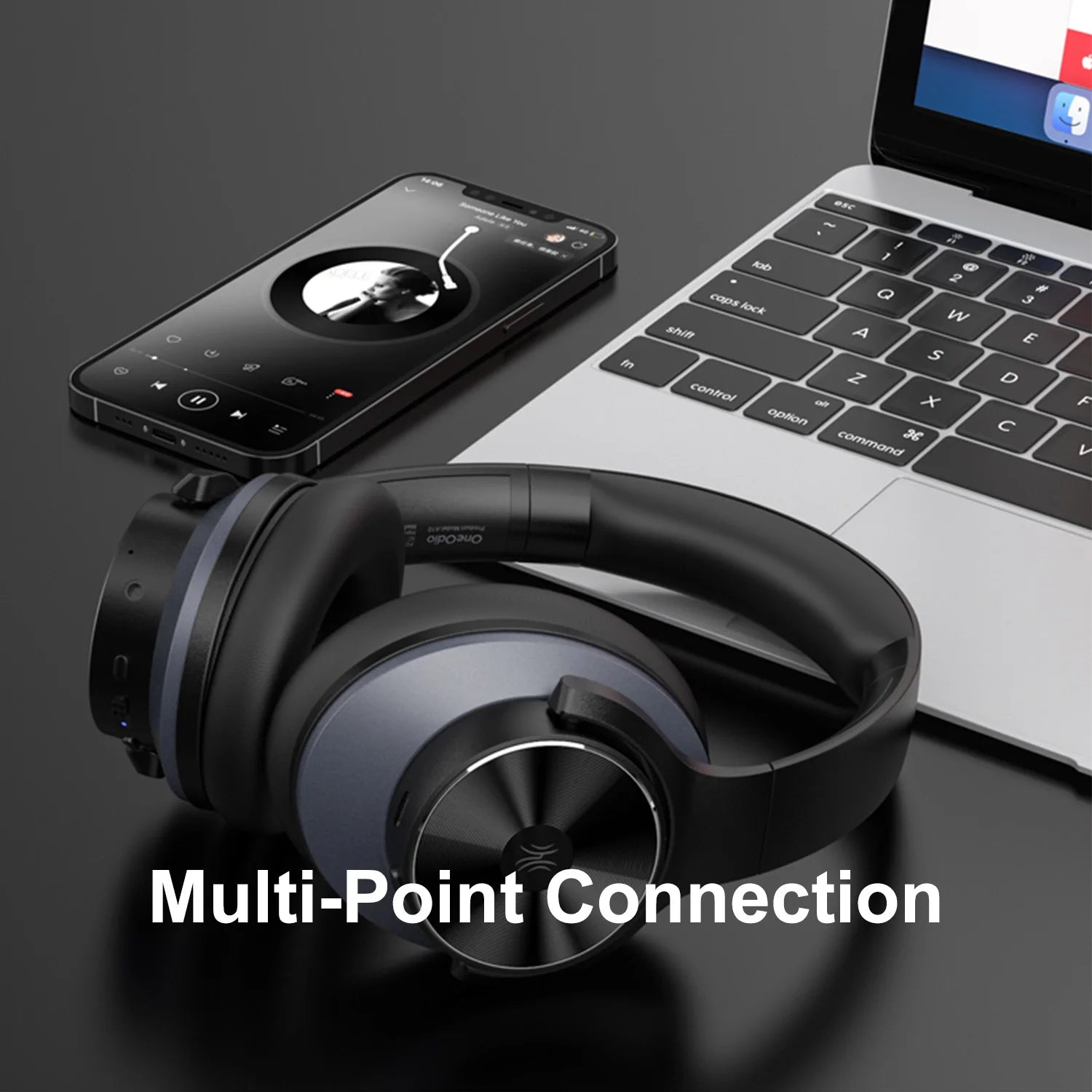 A10 Bluetooth 5.4 Headphones Hybrid Active Noise Cancelling With Hi-Res Audio Over Ear Wireless Headset ANC With 5-Mic