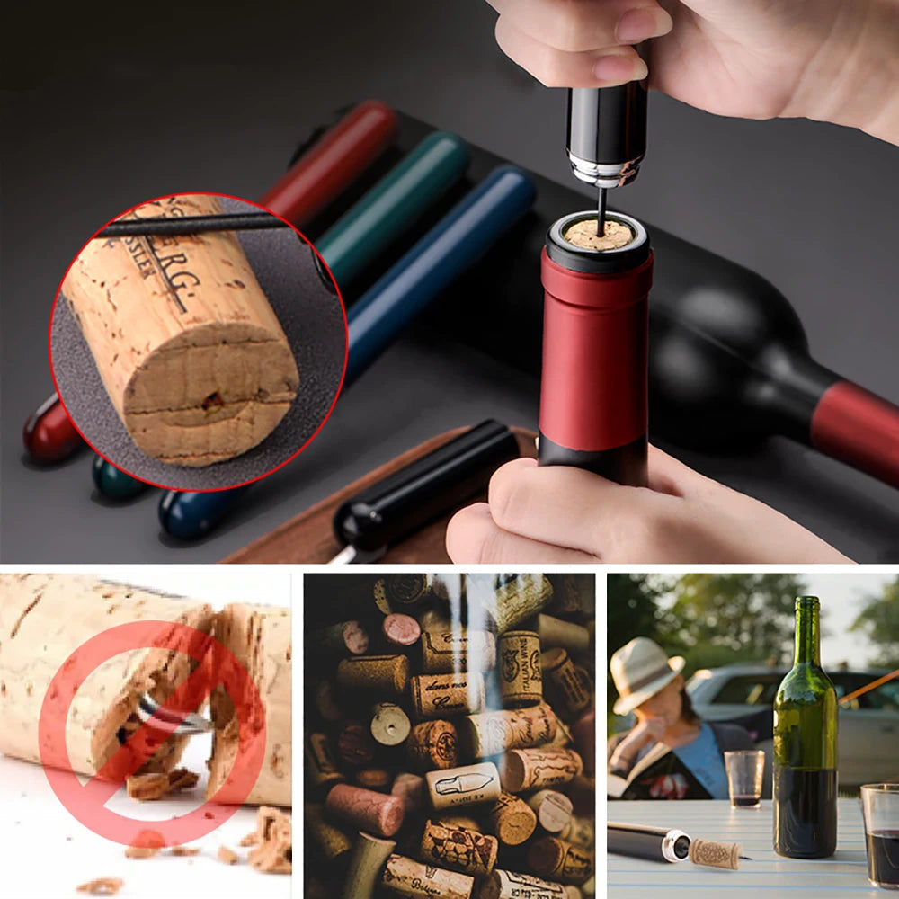 Stainless Steel Air Pressure Pump Wine Bottle Opener Pen Shape Fast Corkscrew Needle Kitchen Bar Party Tool Portable Wine Opener