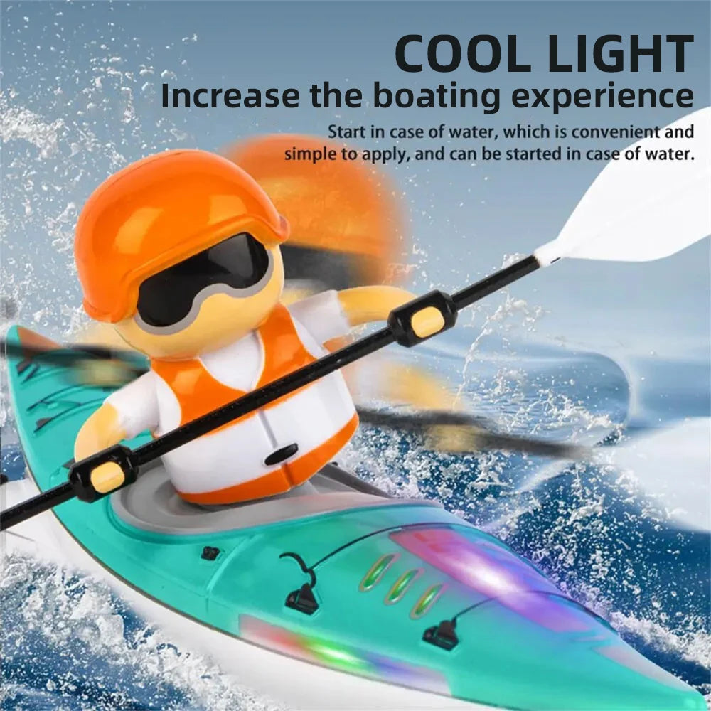 Rc Boat Kayak Racing Ship 2.4G Remote Control Rowing Boat Paddling Water Competition Games Summer Outdoor Toy for Boys Gift