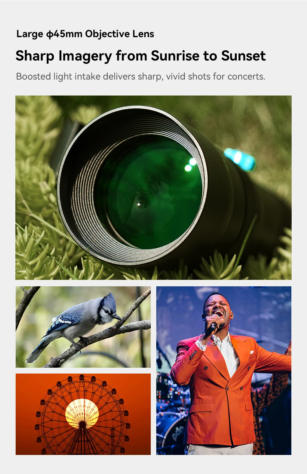 20X to 60X HD Mobile Phone Telephoto Zoom Lens with Universal Clip