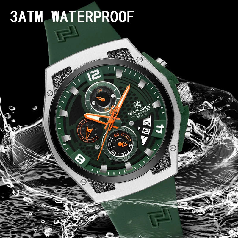 Watch Silicone Strap Waterproof Male Quartz Wrist watch Sport Clock