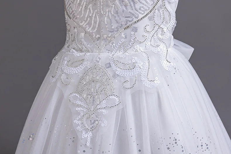 Christmas Girls Princess Ball Gown Fluffy Tulle Birthday Dress for Flower Girl Wedding Pageant Holiday Party Dress