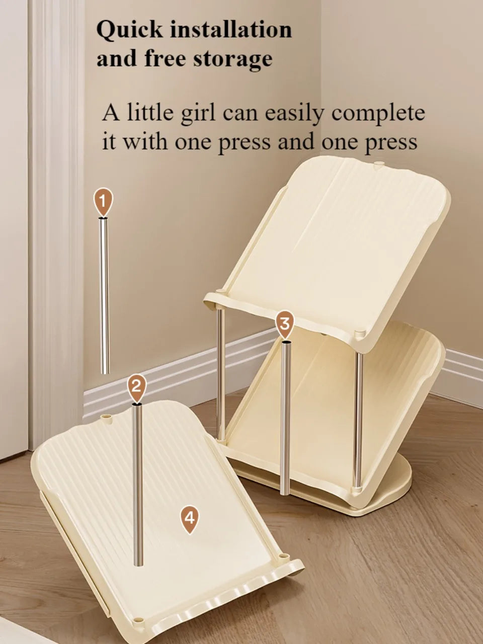 Plastic Shoe Shelf Simple Multi-Layer Living Room Vertical Shoes Racks Narrow Stackable Free Standing Shoes Entryway Or Bedroom