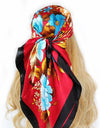 Retro Women Silk Scarf Bandanna Fashion Bohemian Pattern Square Hijab Lady Wrap Headband foulard muffler
