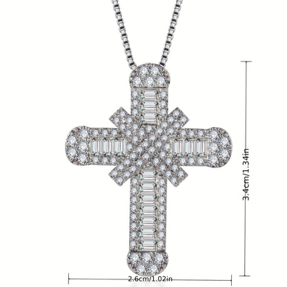 Fashion Cubic Zirconia Cross Pendant Necklaces