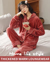 Women’s Winter Flannel Pajama Set – Warm, Thick Coral Fleece 2-Piece Loungewear
