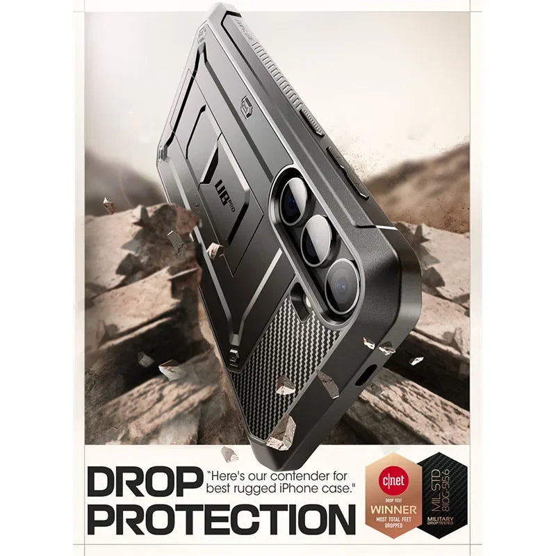 For Samsung Galaxy S24 Case UB Pro Heavy Duty Rugged Case with 2 Front Frames Built-in Screen Protector & Kickstand