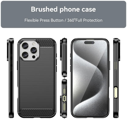 For iPhone 16 Pro Max Case Silicone Carbon Fiber Protector Case For iPhone 16 Pro Max Cover Shockproof Rubber TPU Cover Case