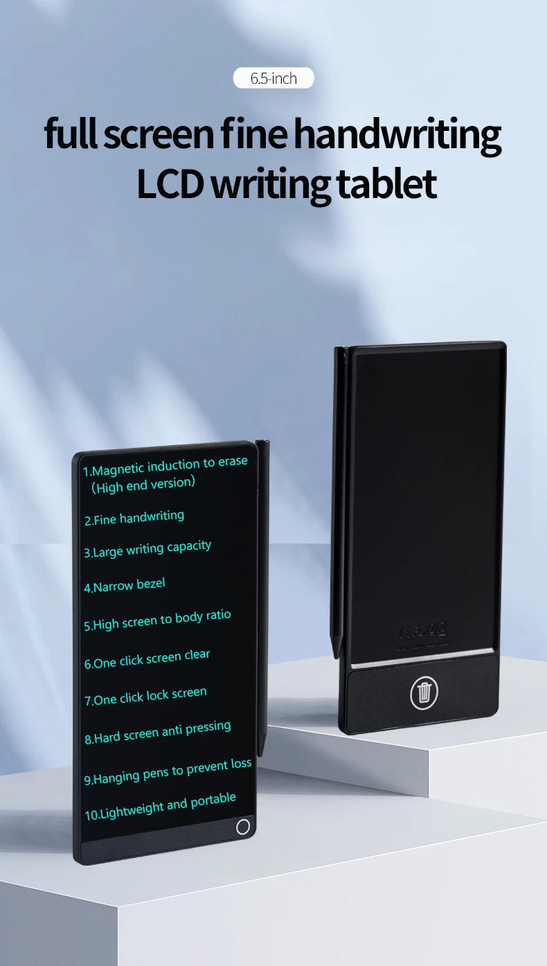 6.5inch Full Screen Superfine Handwriting Writing Blackboard Magic Tablet to Drawing Induction to Erase Single Sided Meeting Pad