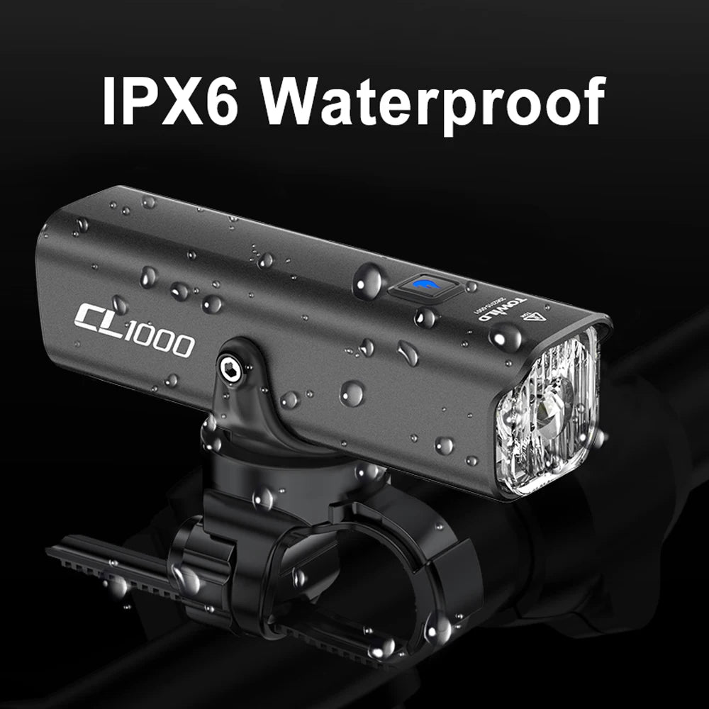 Bike Front Light IPX6 waterproof Rechargeable Bicycle Light 1000LM Cycling Headlight LED Flashlight MTB Bike Lamp