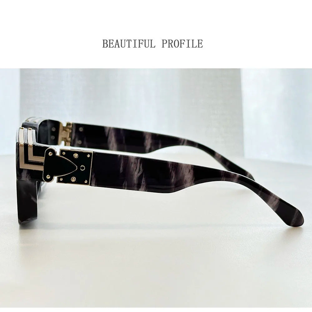 Retro Square Frame Sunglasses With UV400 Protection